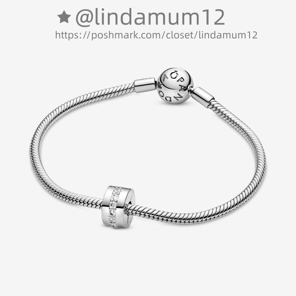 Pandora Clear Sparkling Row Clip Charm - Picture 4 of 7